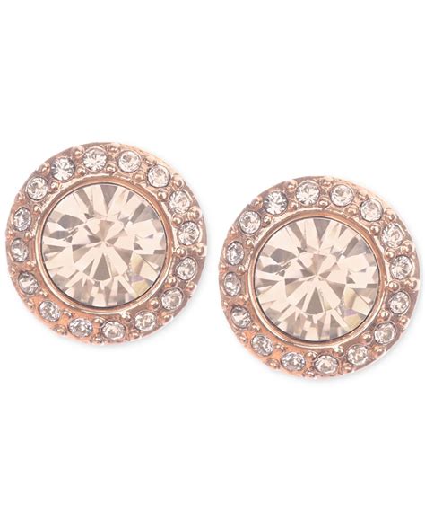 givenchy rose gold-tone pavé button stud earrings|givenchy crystal earrings.